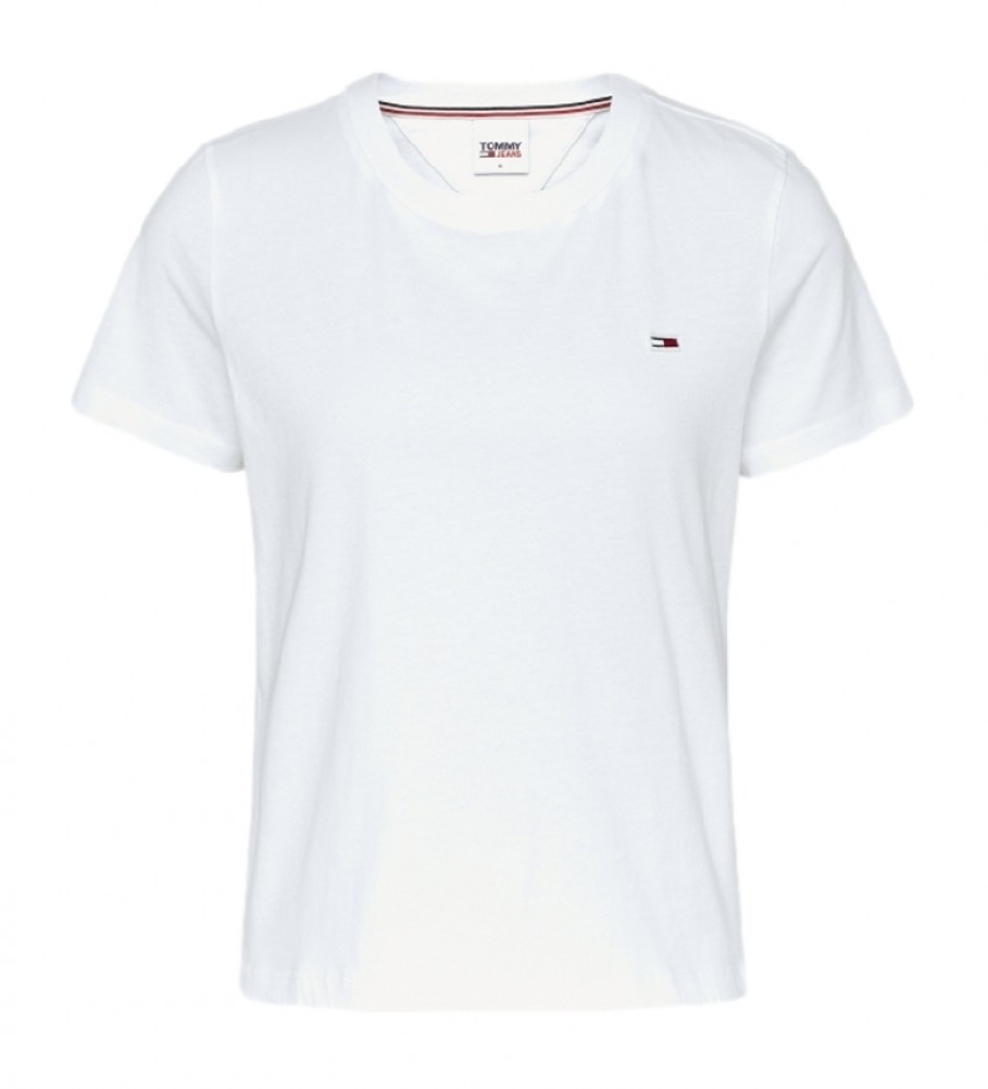 Camiseta Tommy Jeans TJW Regular Jersey com gola C, branca