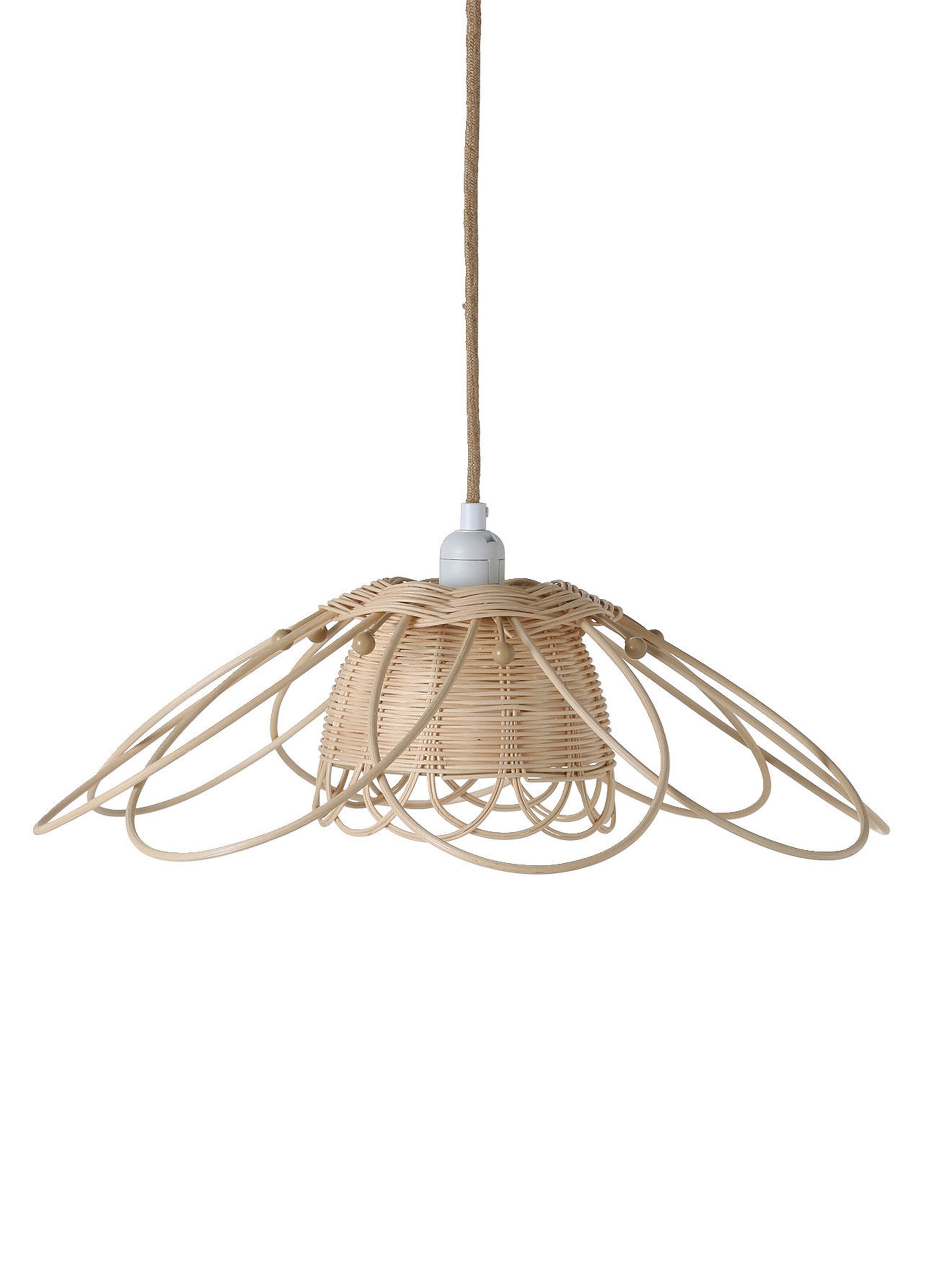 Vertbaudet Kinderzimmer Lampenschirm aus Rattan in Blumenform beige