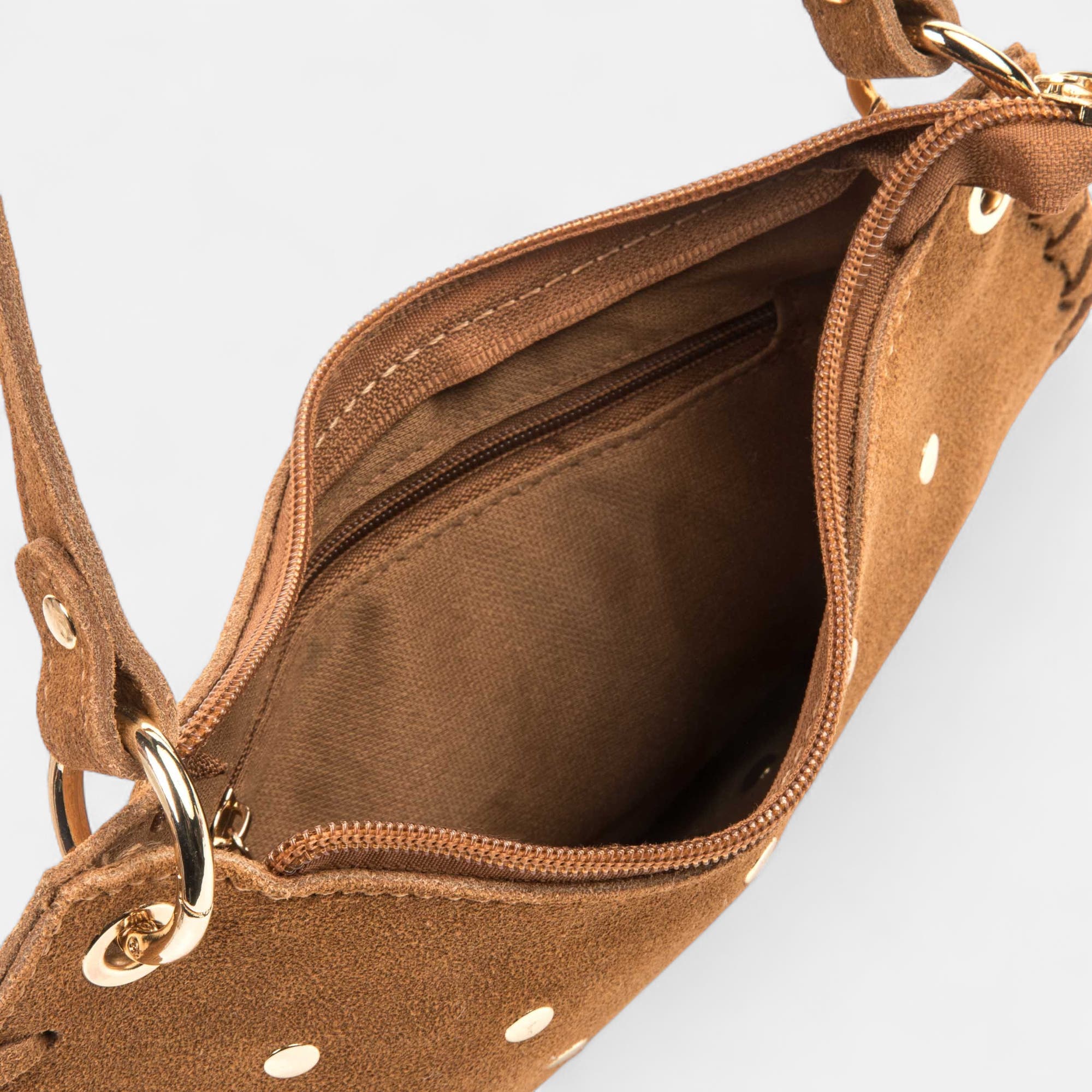 Sac bandoulière en cuir camel