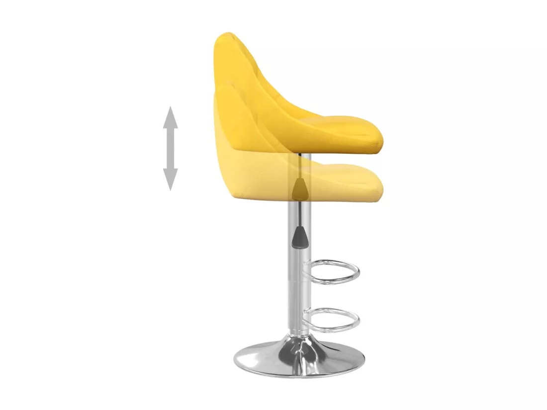 Tabourets de bar lot de 2 jaune moutarde velours