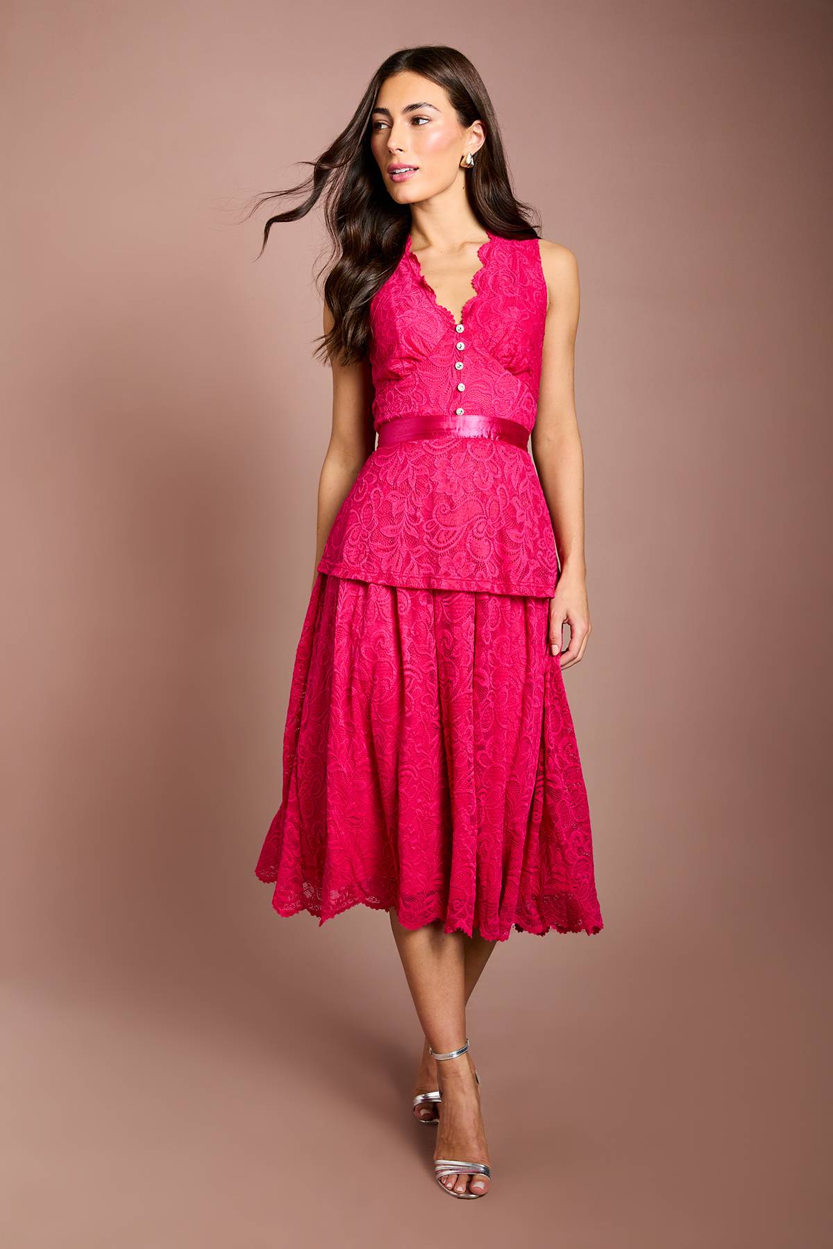 Coast Robe En Dentelle Avec Détail Péplum