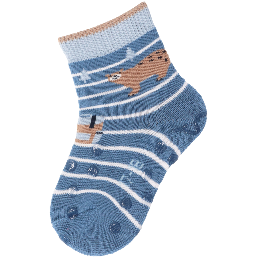 Sterntaler ABS-Krabbelsocken DP LöweBär graublau