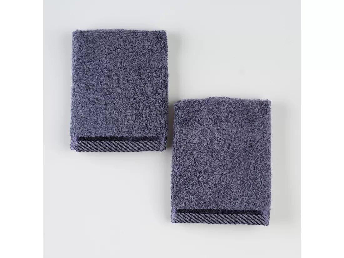 Set de Serviettes en Bambou Bleu Foncé 30x30 cm - Lot de 2