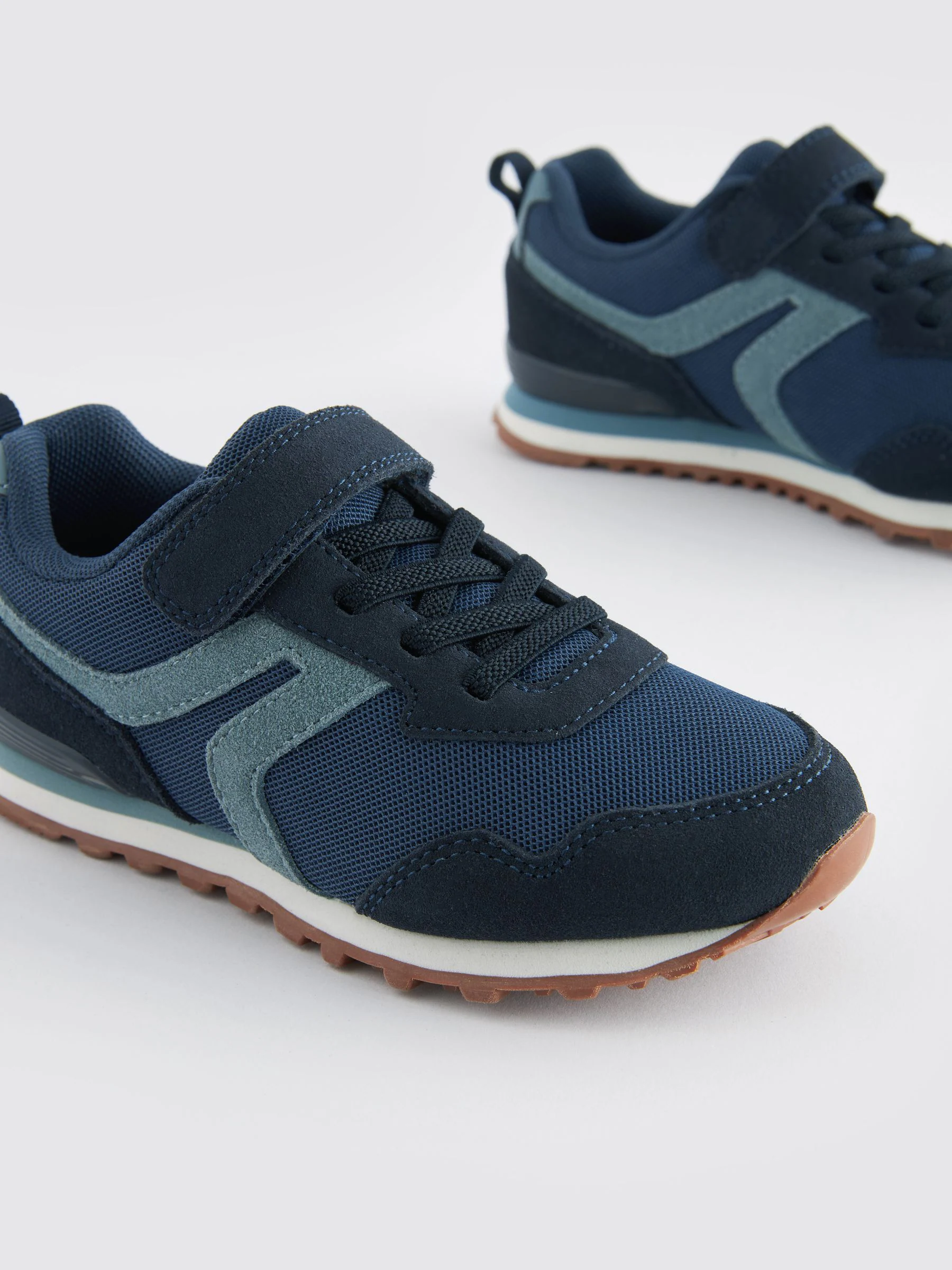 Donkerblauw - Sneakers met één bandje en elastische veters