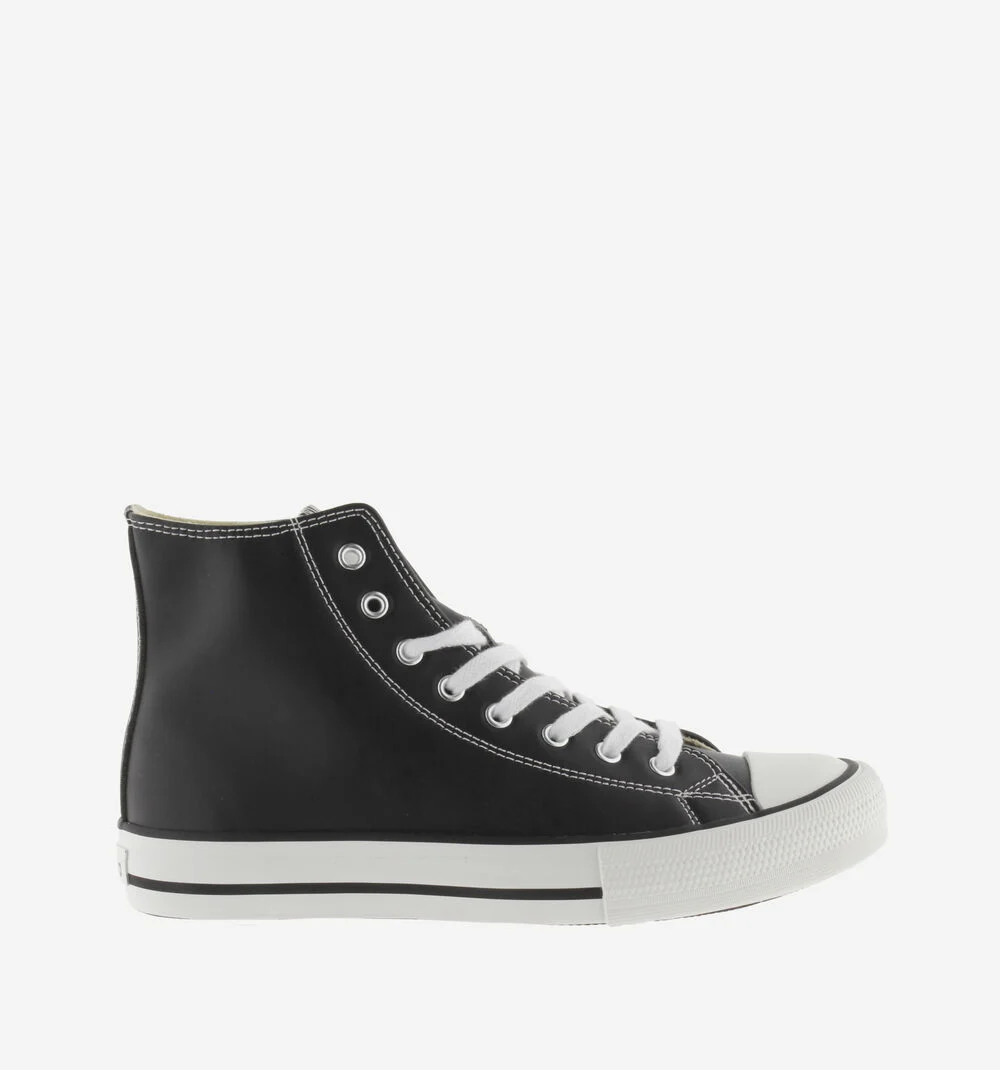 TRIBU FAUX LEATHER MID BOOTNEGRO