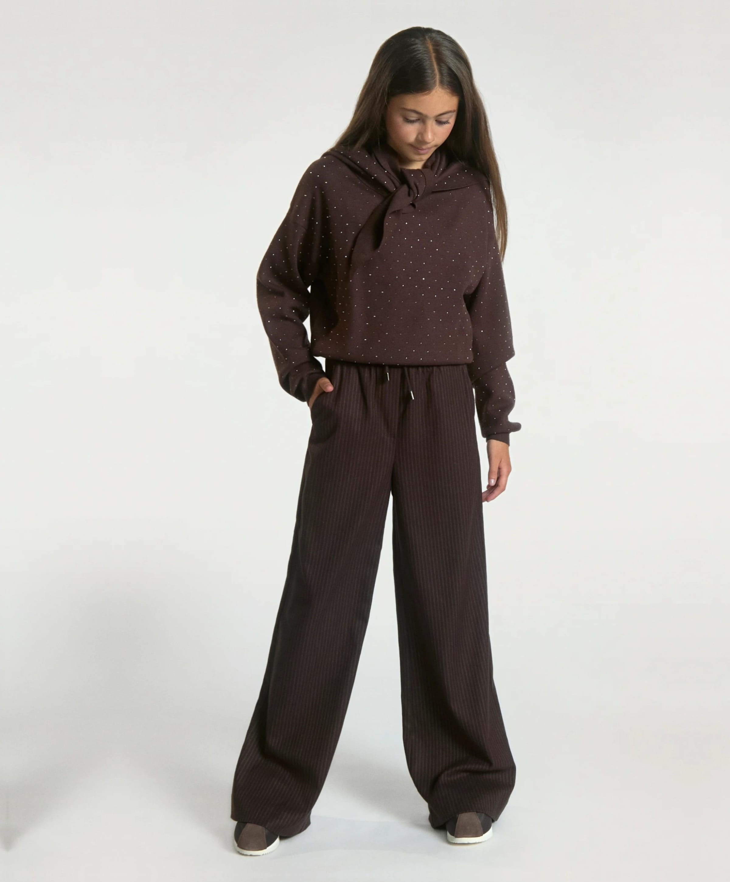 Aaiko Girls ESILA PINSTRIPE VIS 350 G meisjes pantalon bruin
