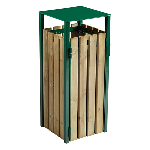 ROSSIGNOL Corbeille a poser ou à fixer eden - 110 L - sans cendrier - bois / vert mousse