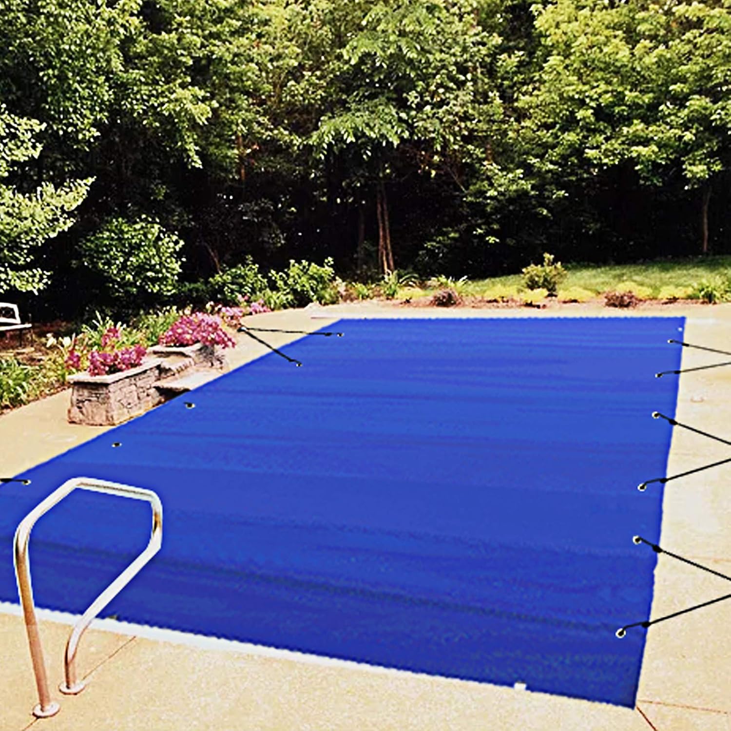 VEVOR Abdeckplane für Pool, Winter, Blau, PVC, 650 – 680 g/m², Solarabdeckung, rechteckig, 4 m x 8 m, engmaschig, für Schwimmbäder im Haus, Garten, Hotel, Ingenieurwesen