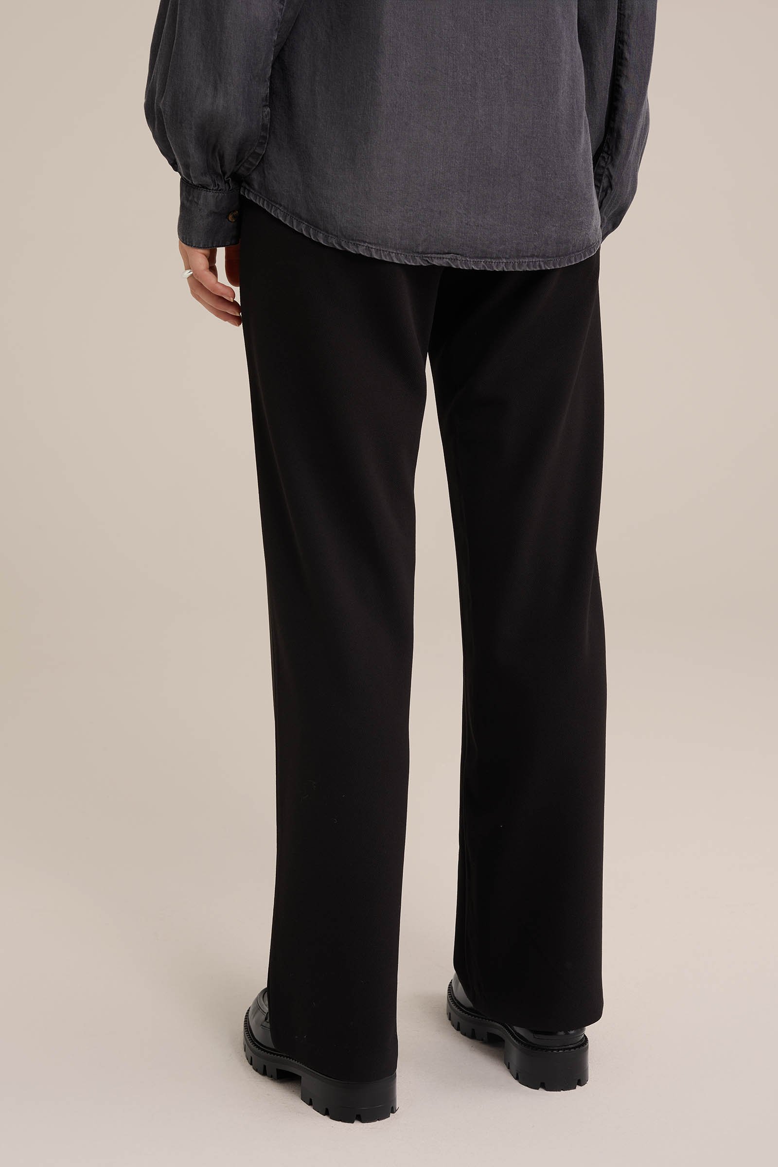wide leg pantalon WE Fashion Zwart