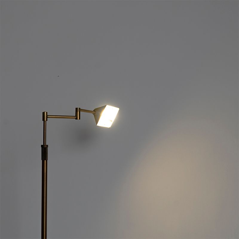 Design vloerlamp brons incl. LED met touch dimmer - Notia