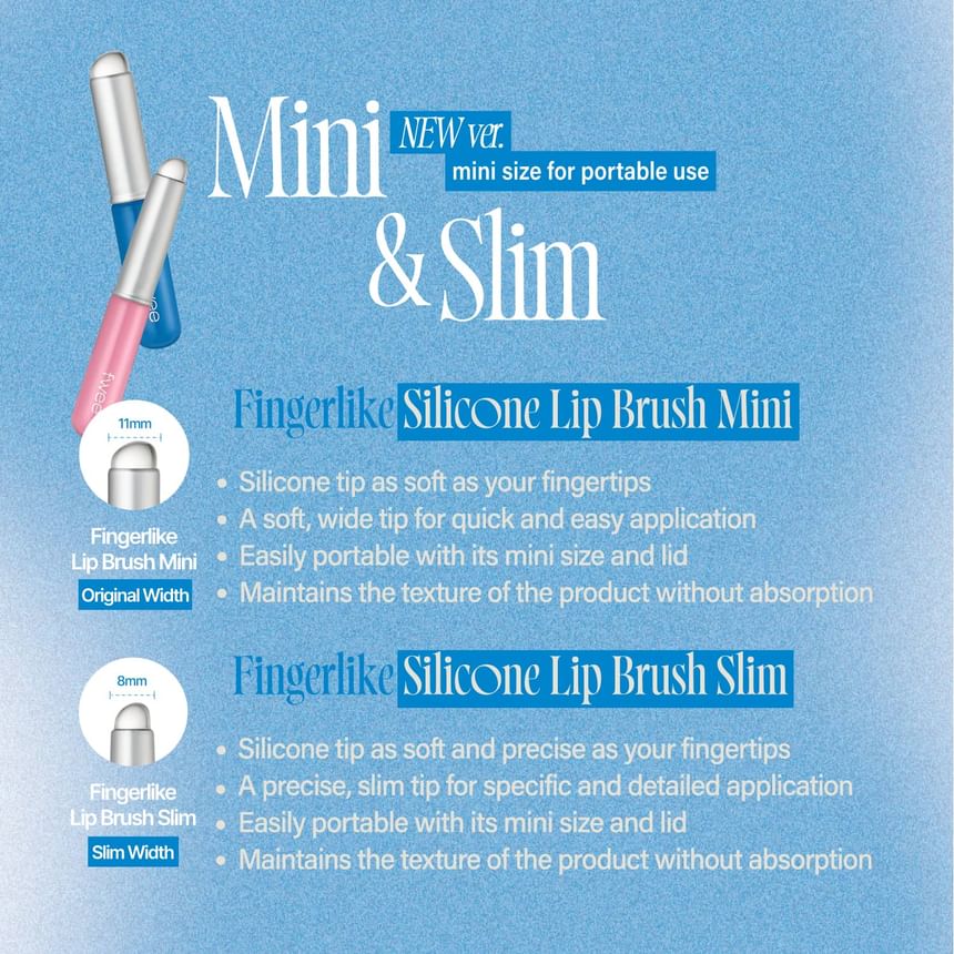 fwee - Vingervormige siliconen lippenborstel mini - 2 soorten