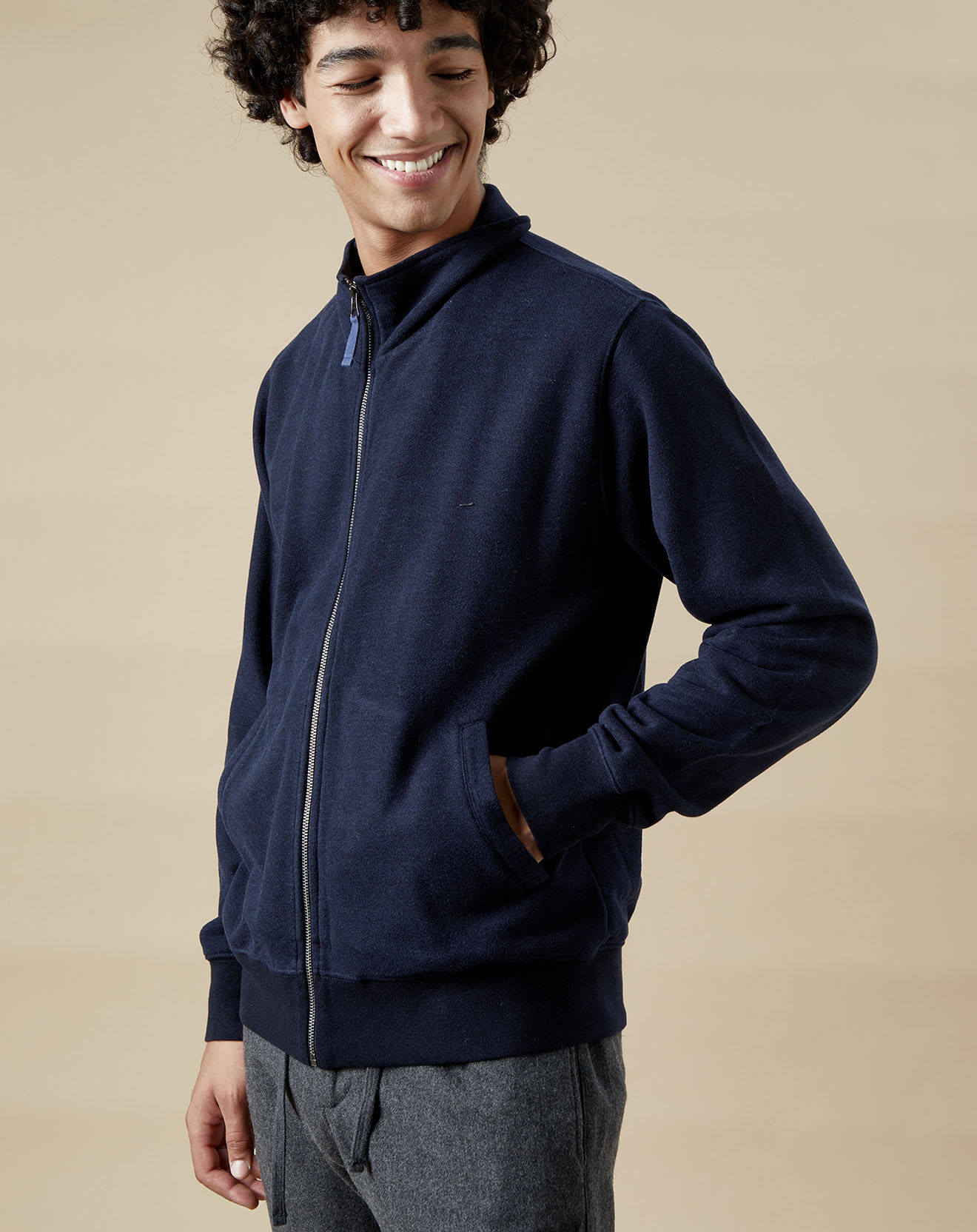 Hartford Sweat zippé Track dark marine