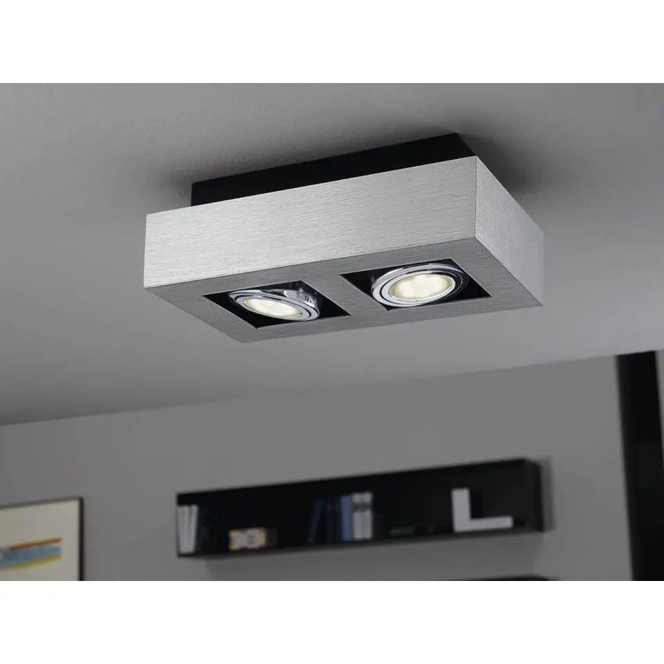 EGLO Loke 1 Opbouwspot - GU10 - Aluminium/Staal - Zwart/Chroom