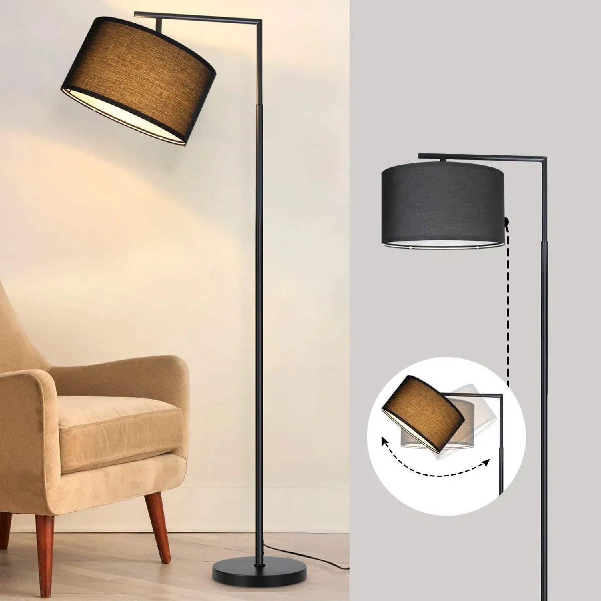 Lampadaire NETTLIFE Design Noir