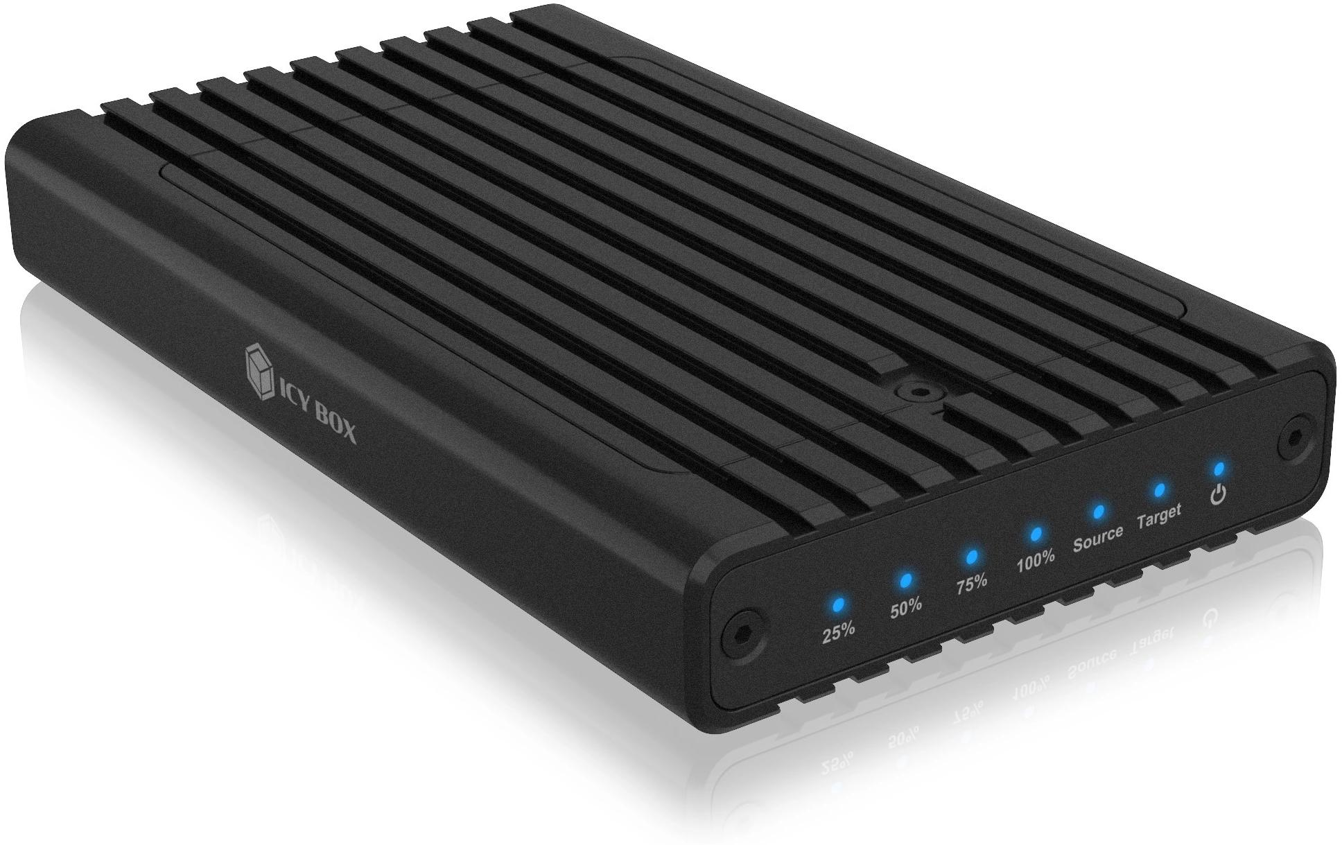 Docking- und Klonstation IB-2817MCL-C31Gehäuse für zwei NVMe SSDs mit Klonfunktion