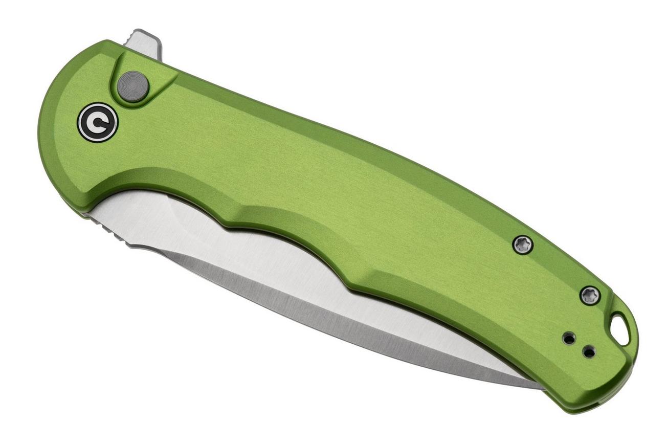 CIVIVI Button Lock Praxis C18026E-3 Lime Green Aluminum, zakmes
