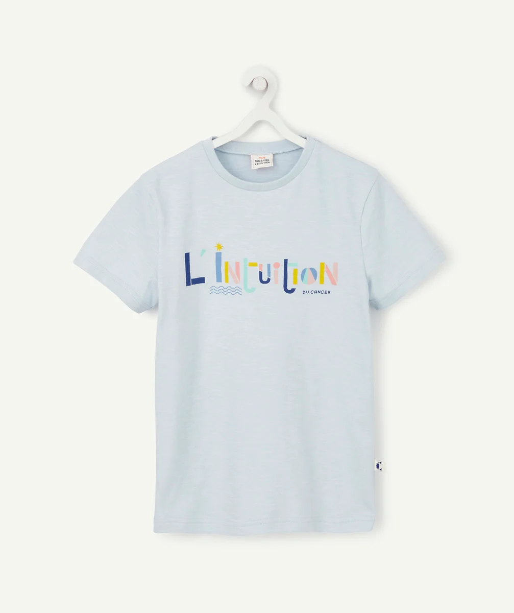 COSMIC VIBES - T-SHIRT BLEU CANCER EN COTON BIO ENFANT