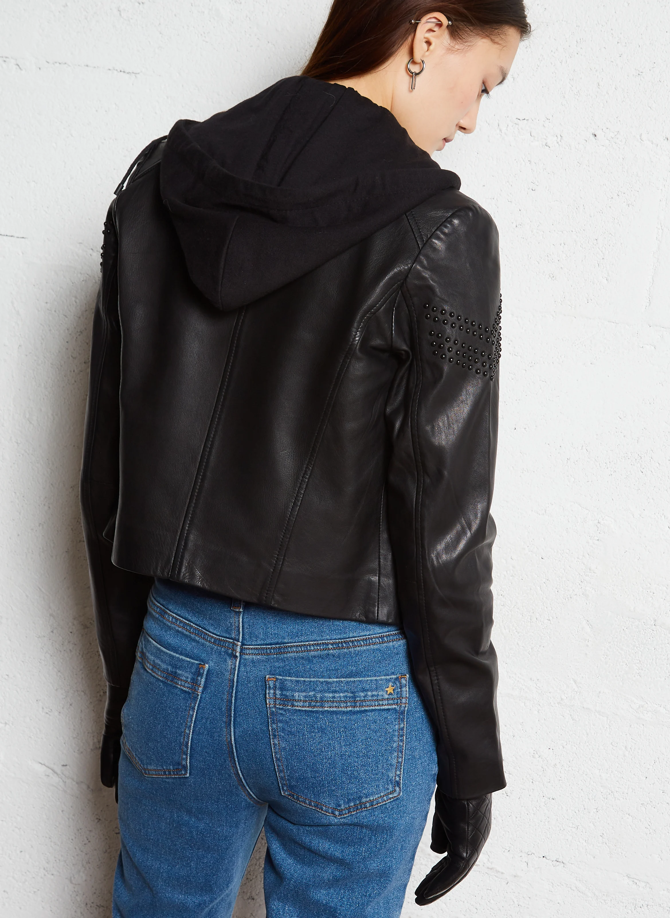Veste en cuir| Noir