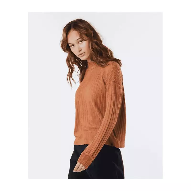 Pull femme RIPCURL Cosy Fleece Crew Light Brown