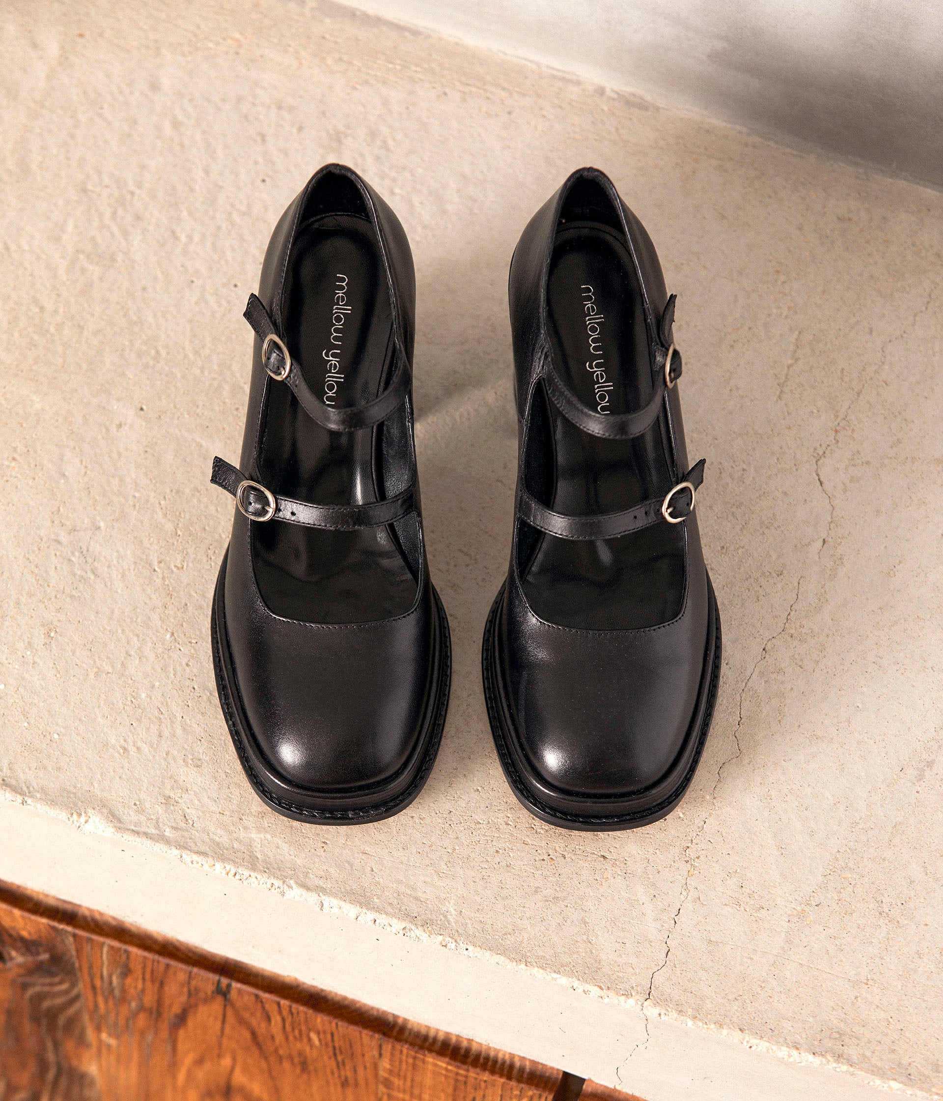Babies cuir noir Brooke