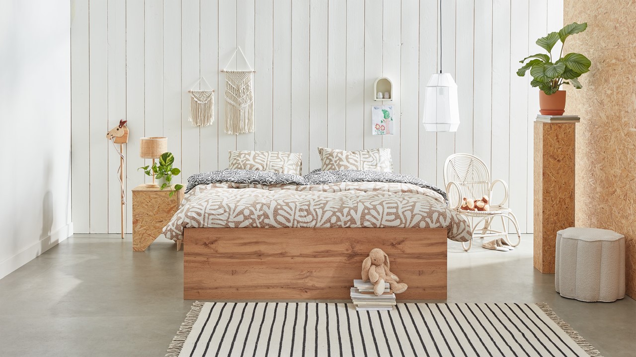 Opbergbed Barn met kleppen oak wotan