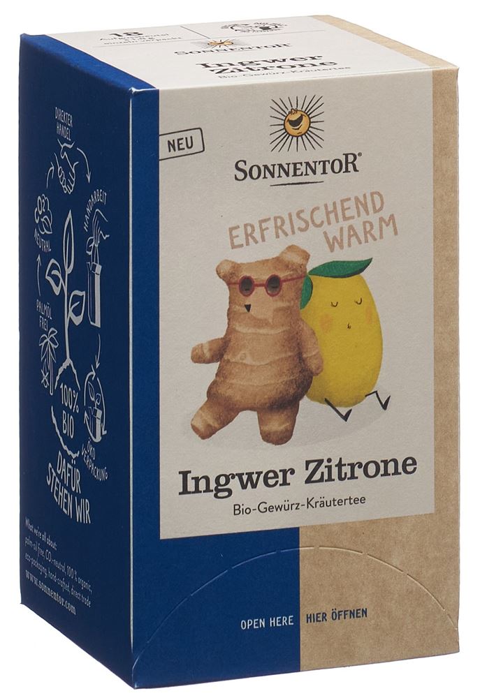 SONNENTOR Ingwer Zitronen Tee<br>18 Stück, Beutel, TEES, BIO
