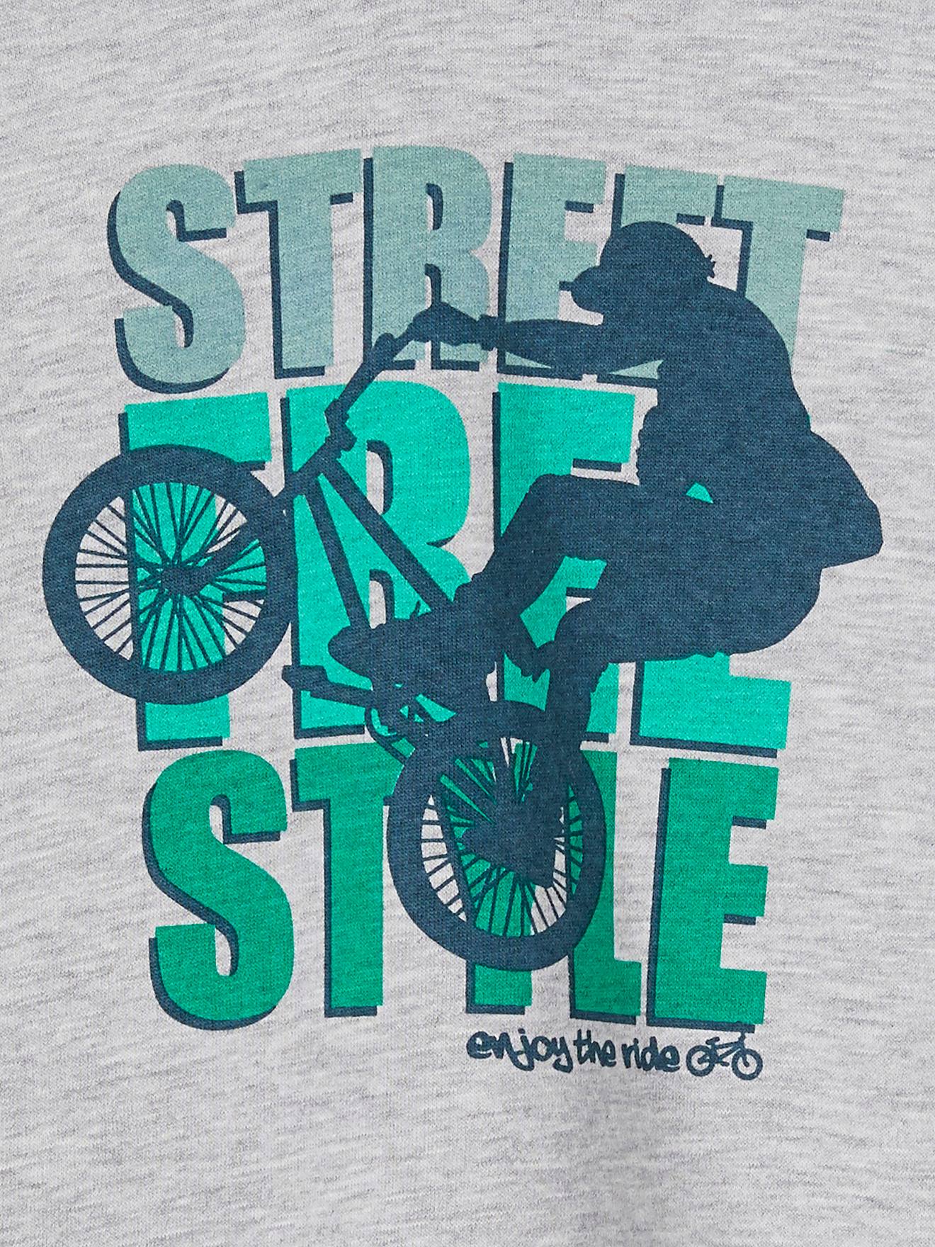 Moletom azul com estampa gráfica e mangas raglan para meninos