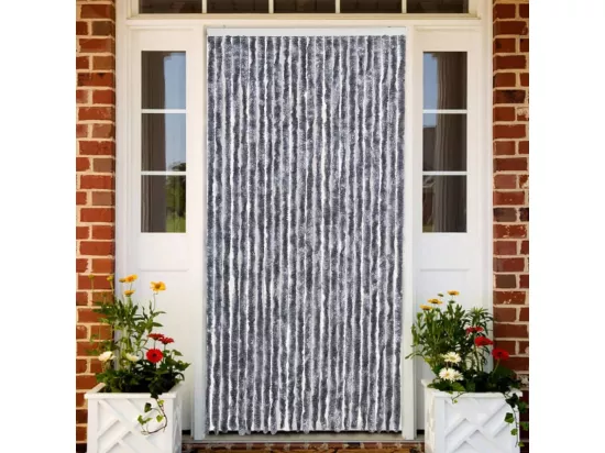 Rideau anti-mouches argenté 100x200 cm chenille
