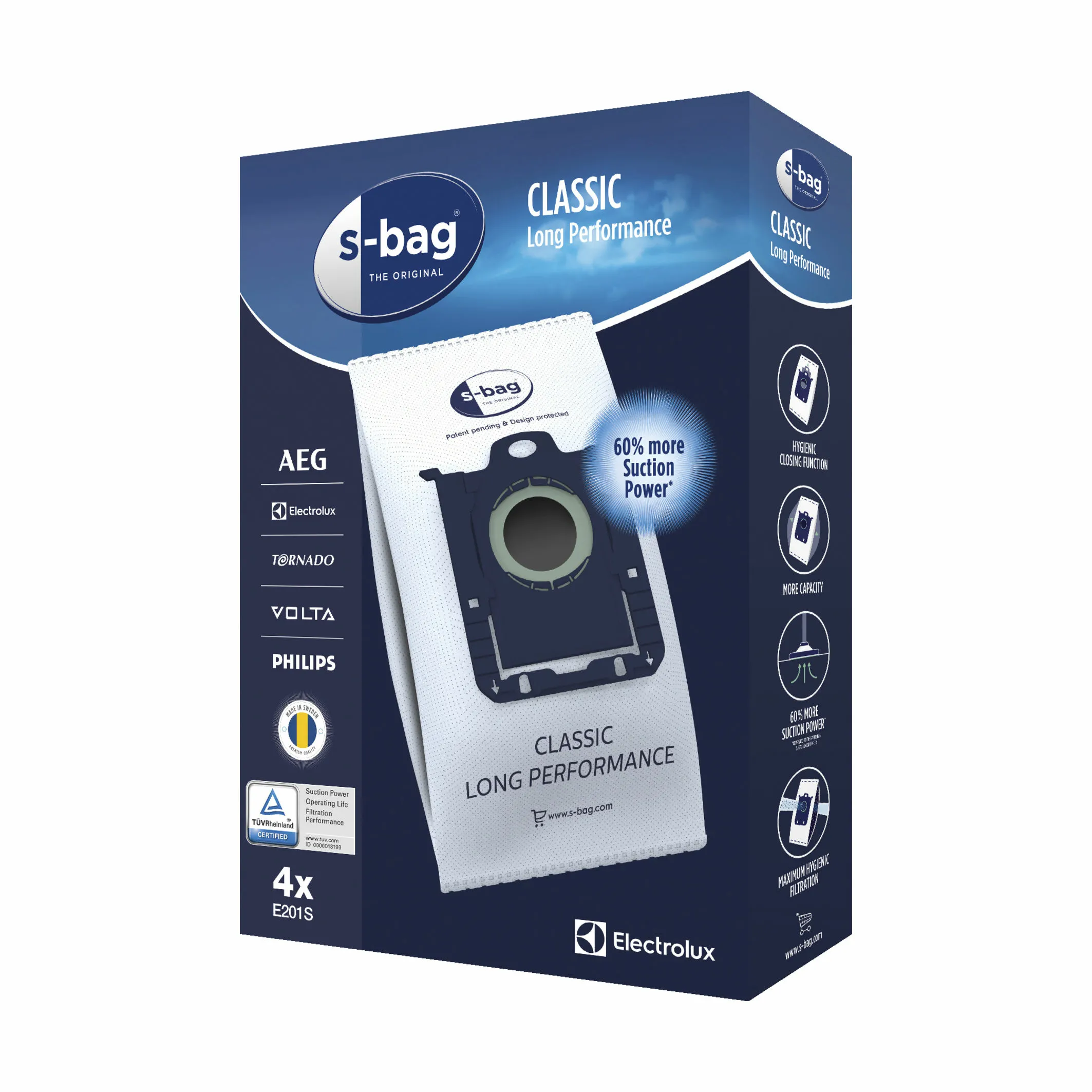 Electrolux S-bag Classic Long Performance Støvsugerpose - 4 stk.