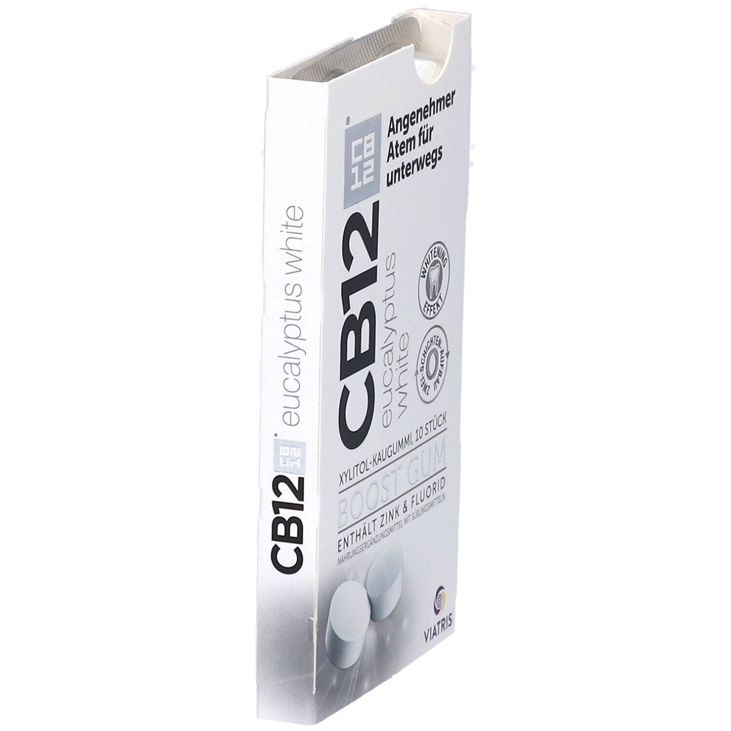 CB12 Boost Eucalyptus White Kaugummi: Zuckerfreie Mundpflege-Kaugummis gegen Mundgeruch mit Whitening-Effekt