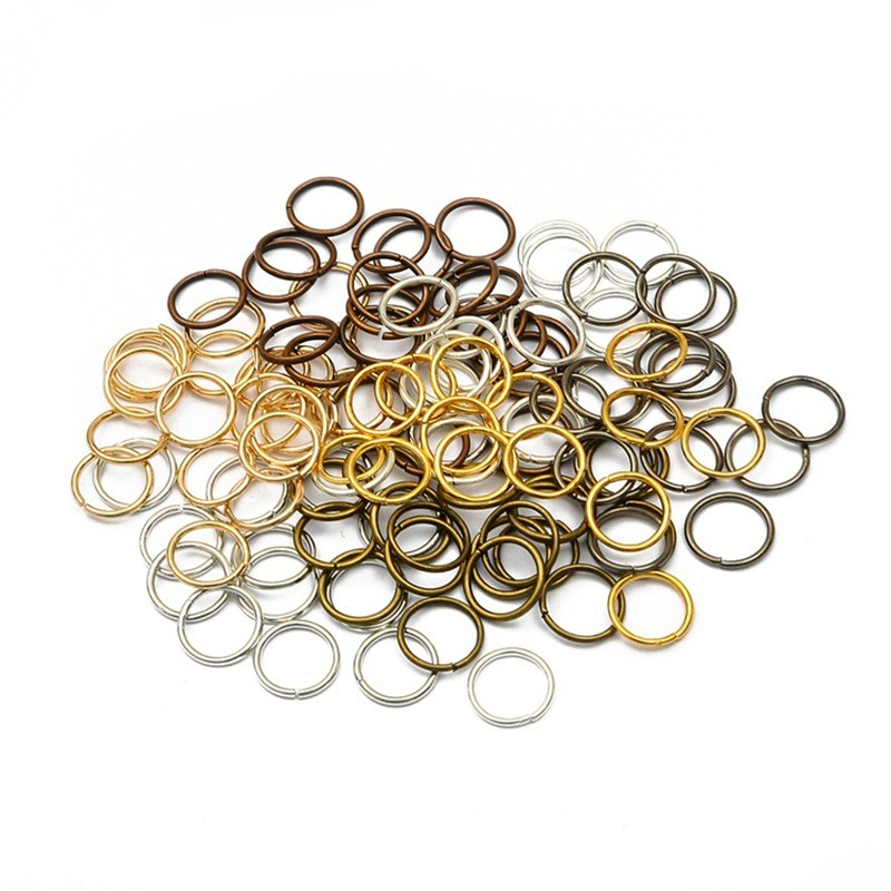 (300er Set) Metall Haar Ringe Hair Charms in 2 Grössen - Gold / Silber / Bronze