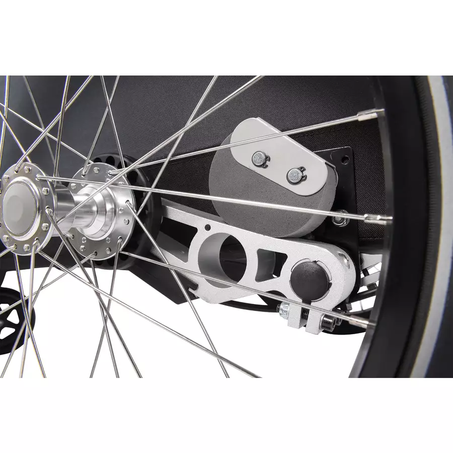 CROOZER Kinderfahrradanhänger Kid Keeke 1 Stone Grey inklusive Fußraumschutzwanne