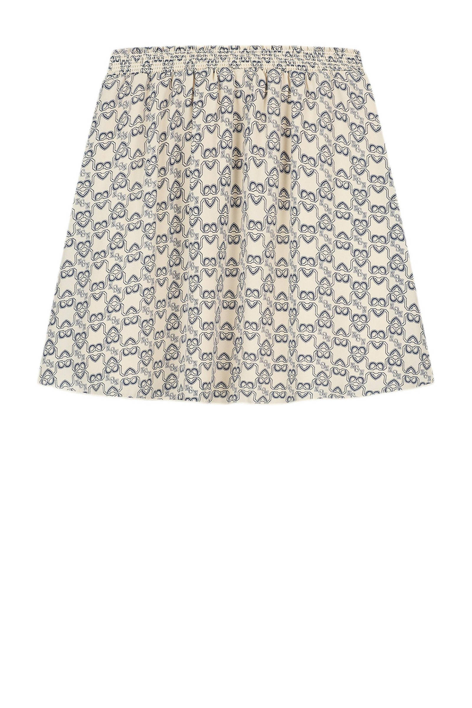 NIK&NIK rok Keeke met all over print en plooien beige
