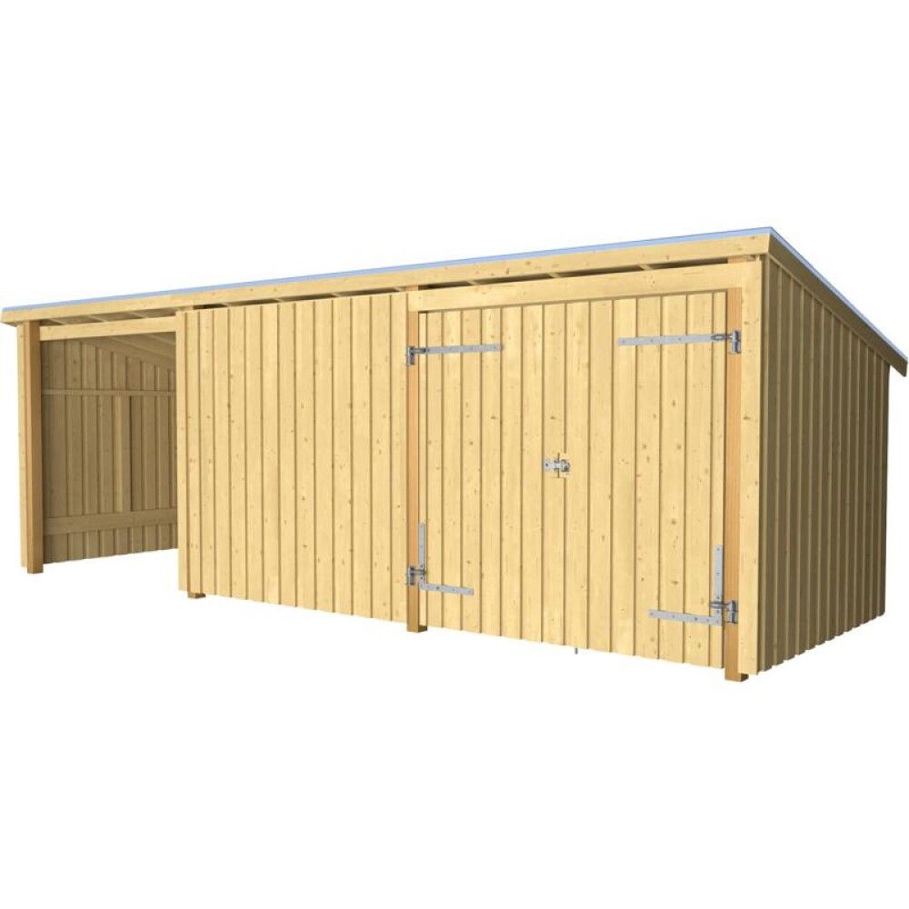 REDSKAPSBOD PLUS NORDIC 3 INKL TAKPAPP DOBBELDØR/ÅPEN 14M²