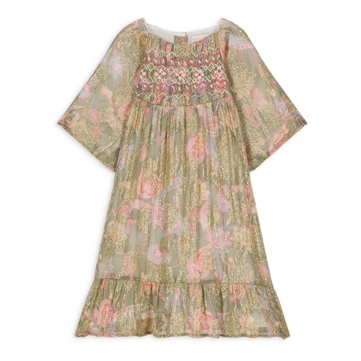 Louise Misha Robe Olivina Métallisée | Vert kaki