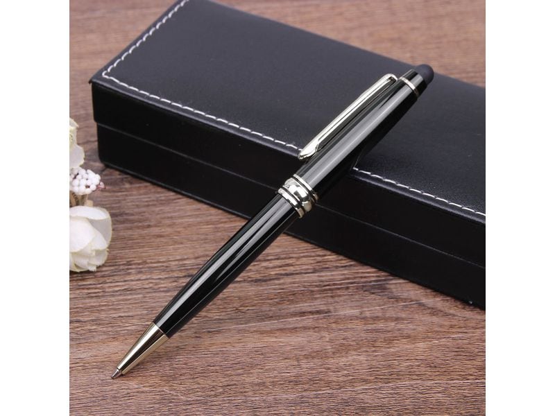 4smarts Eingabestift 2 in 1 Schwarz/Silber Kugelschreiber und Touchscreen-Stift mit weicher, bildschirmschonender Spitze