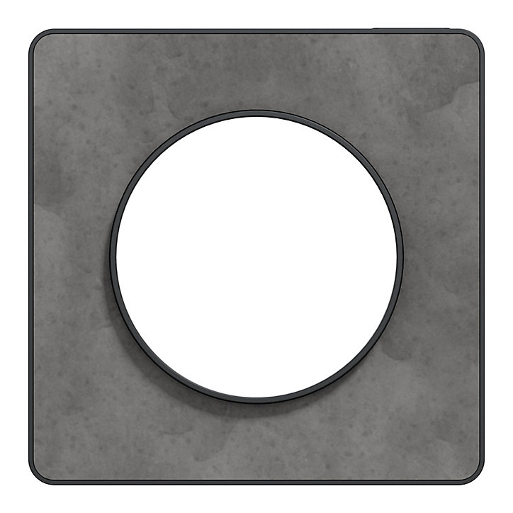 Plaque de finition simple Schneider Electric Odace Touch ardoise liseré gris anthracite