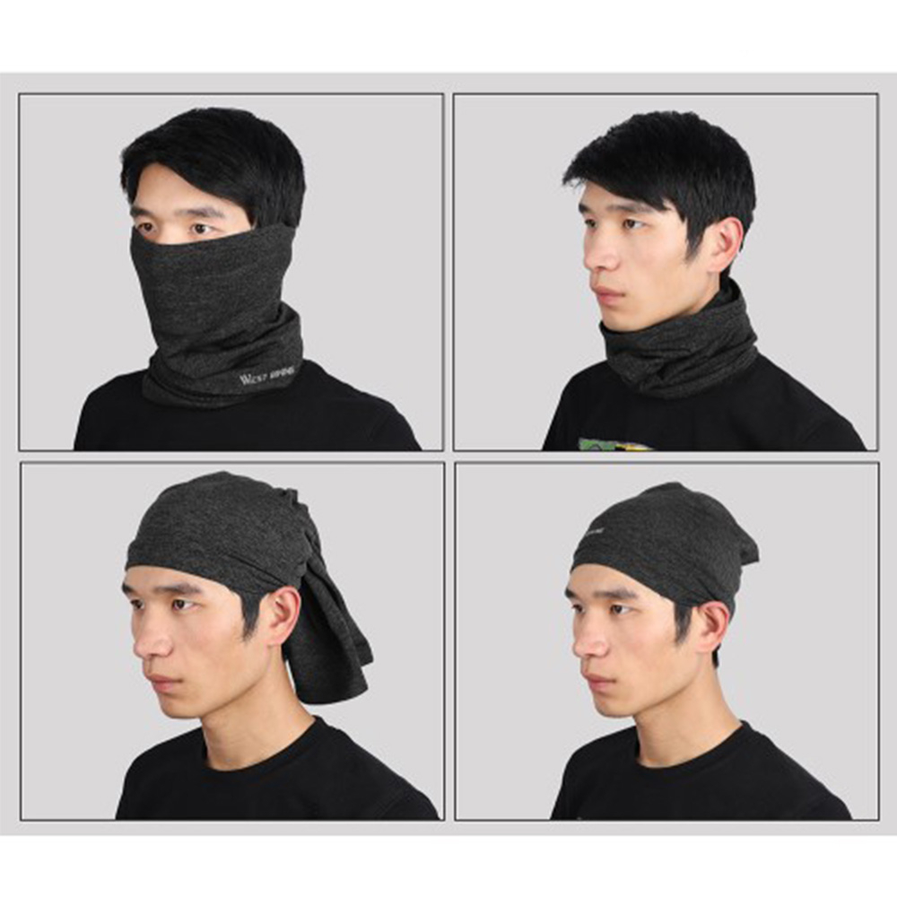 Fleece Bandana Motorrad Schal Fahrrad Halstuch Biker Sturmmaske Ski Schlauchschal - Hellgrau / Schwarz