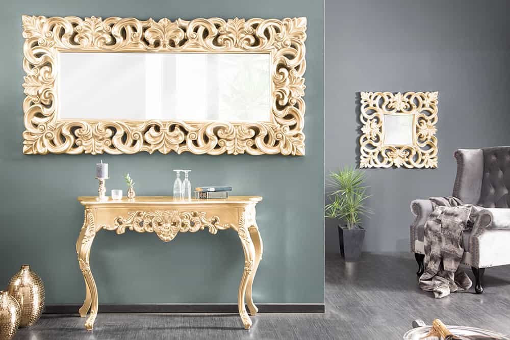 Eleganter Wandspiegel VENICE 180x90cm gold antik Barockstil