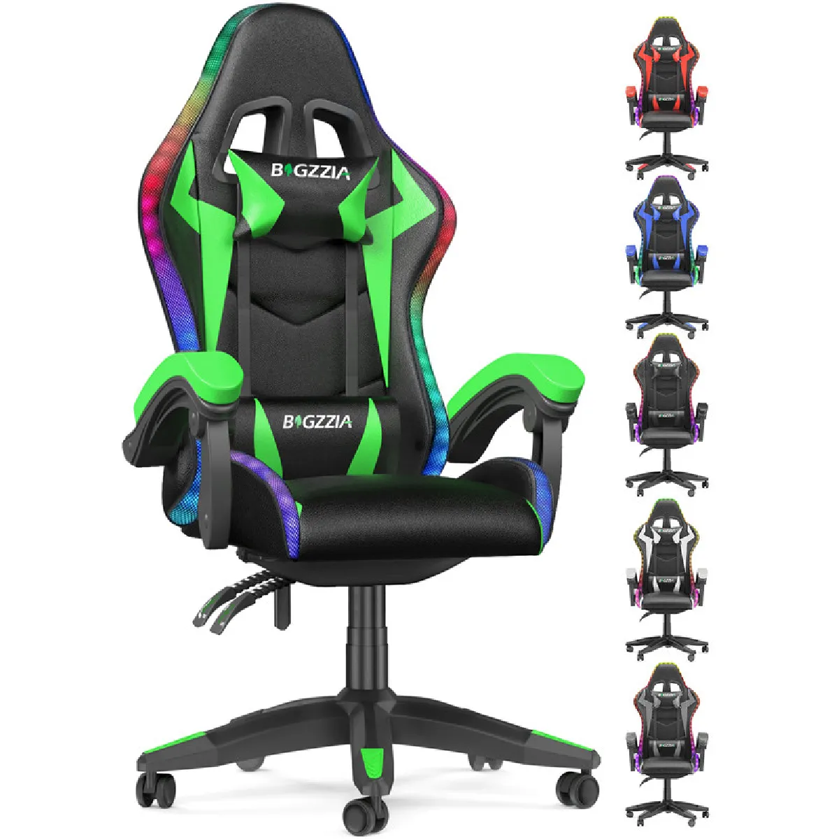 Rattantree Chaise Gaming LED - Noir/Grena