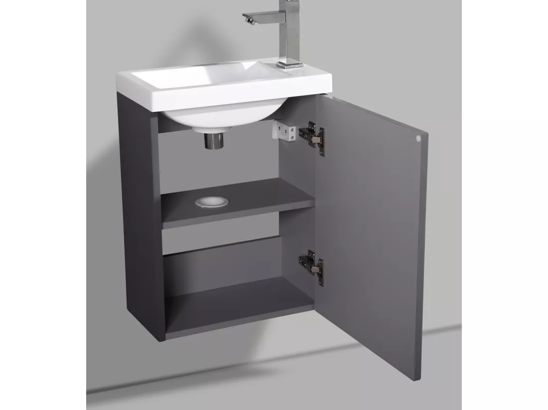Lave main vasque 40 cm gris laqué Aquapixo