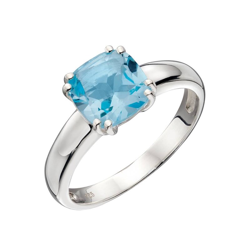 Bague aigue marine en argent 925/1000