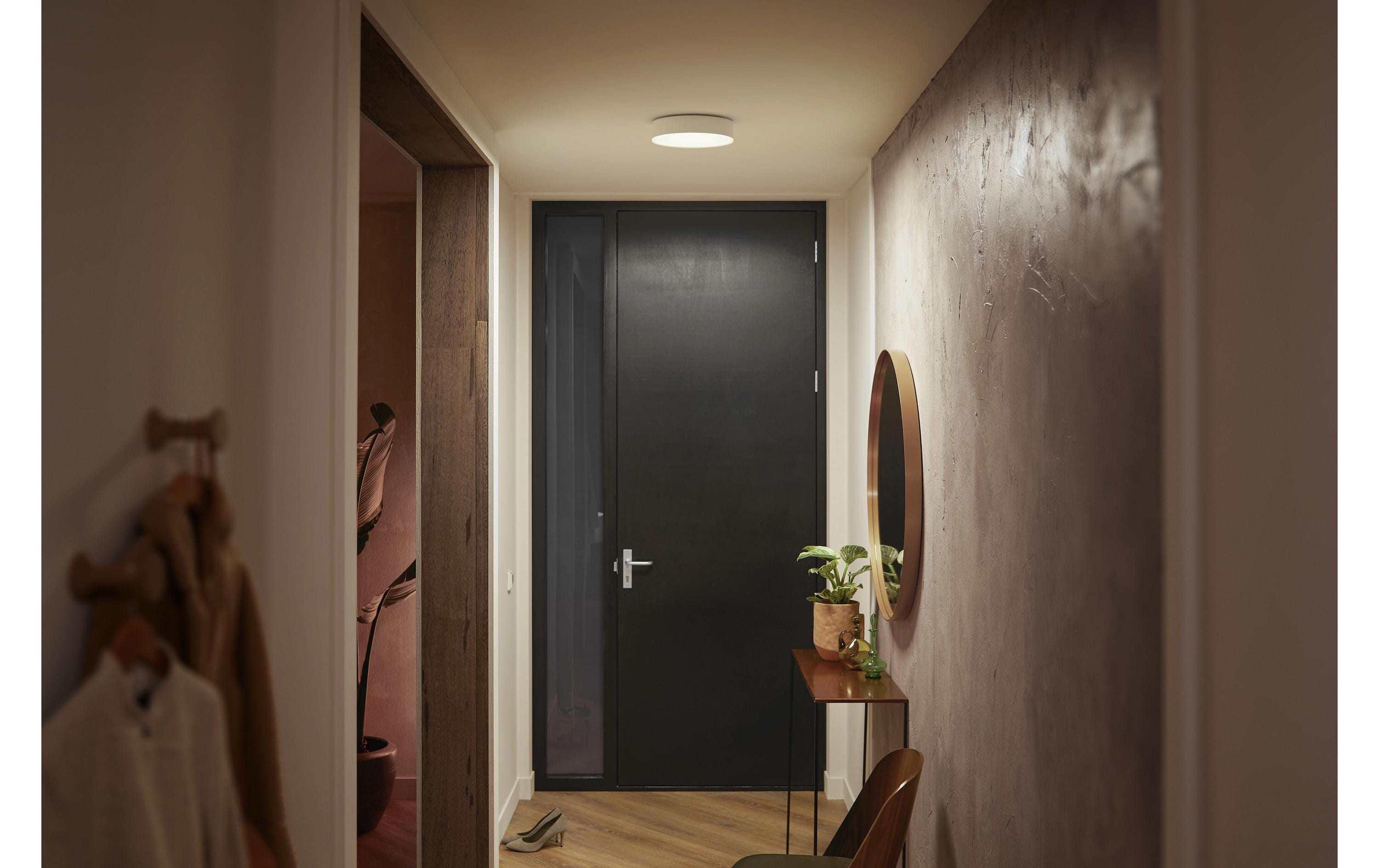 White Ambiance Enrave Deckenleuchte S Weiss + DimmerDeckenlampe steuerbar mit Philips Hue