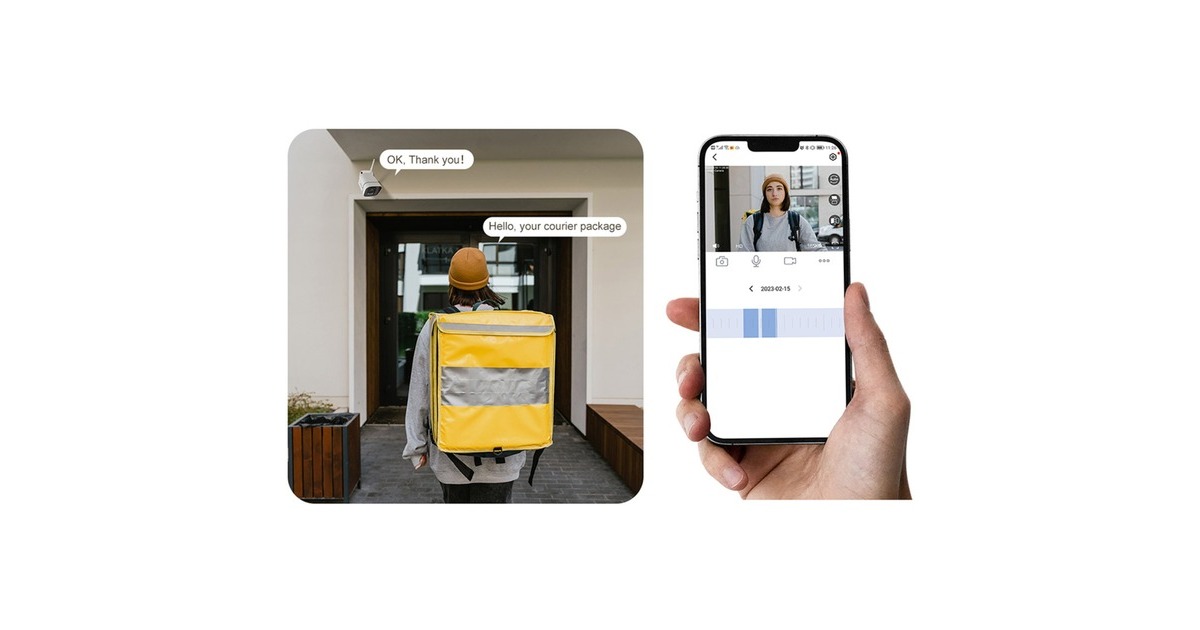 FoscamV5P, 3K/5MP Dual-Band WiFi camera met geluid- en lichtalarm  (Zwart)