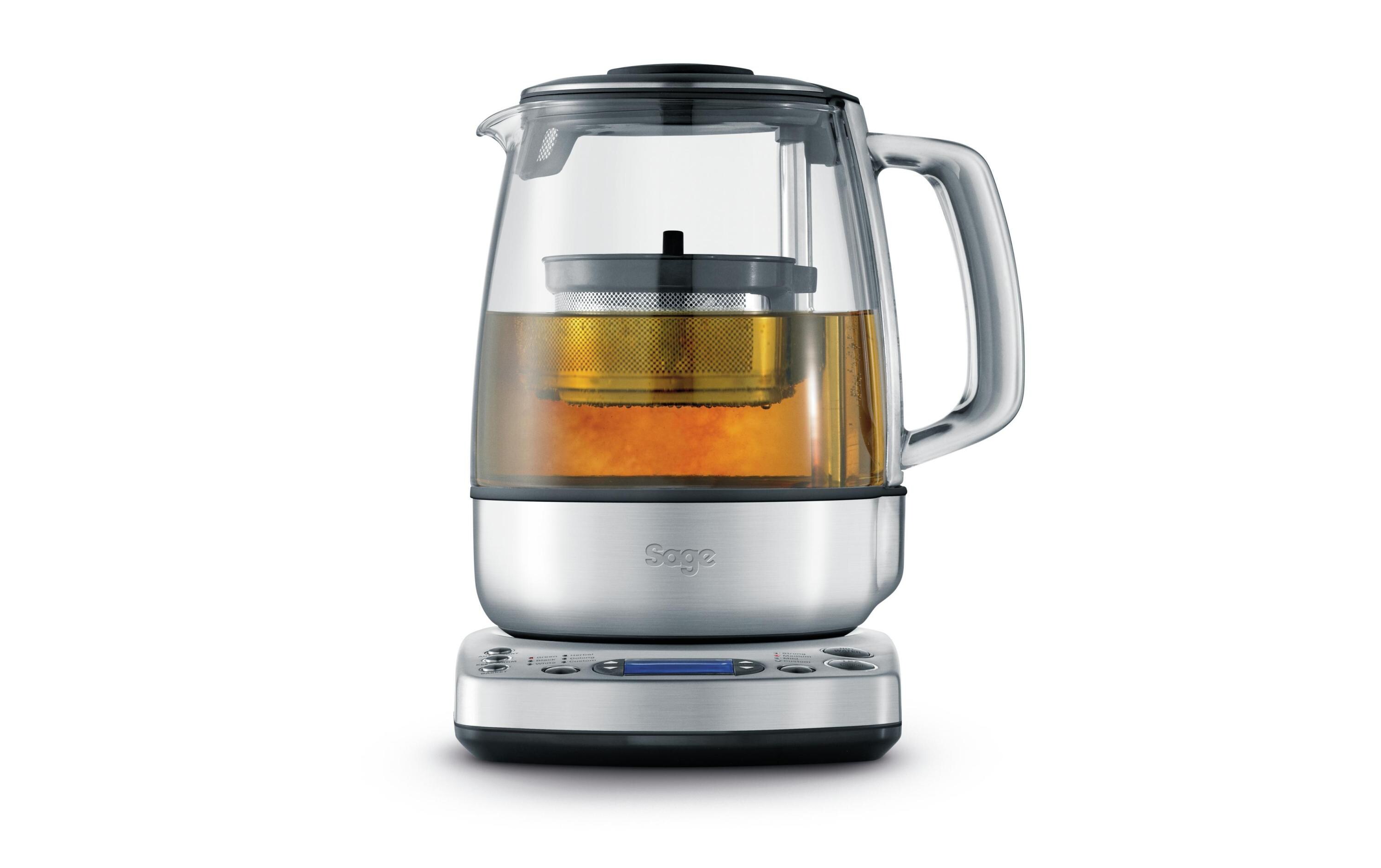 Tee- und Wasserkocher Tea Maker Silber<br>Teekocher mit Glasskanne und Edelstahlfuss