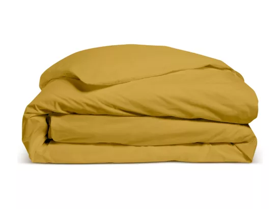 Housse de couette unie 100% Percale de coton - Moutarde - 240x260cm