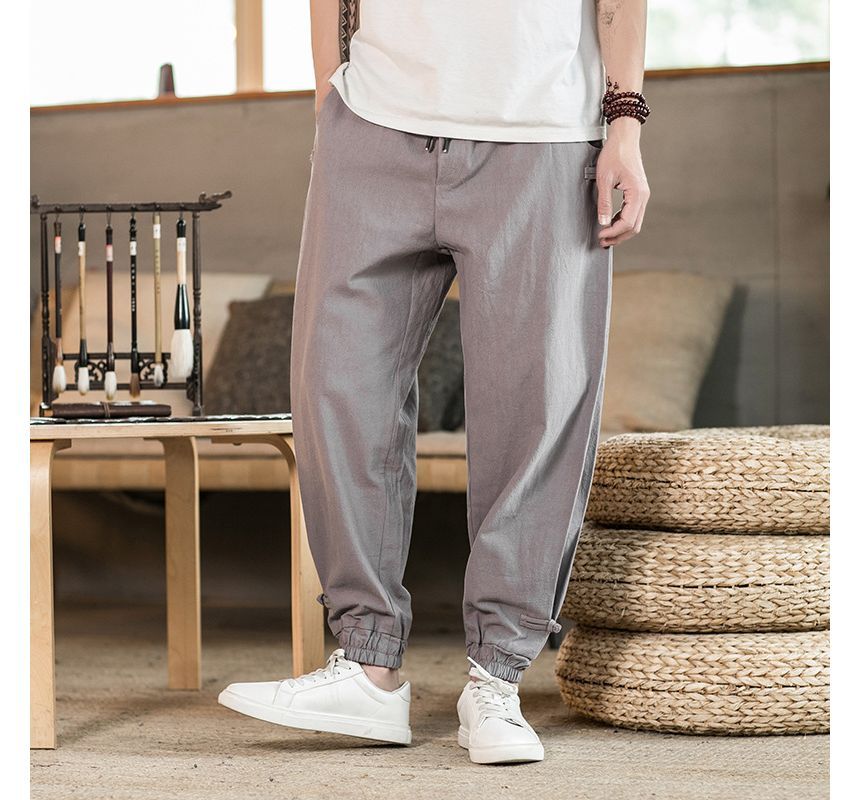 Aozora - Hoge taille effen cropped harembroek