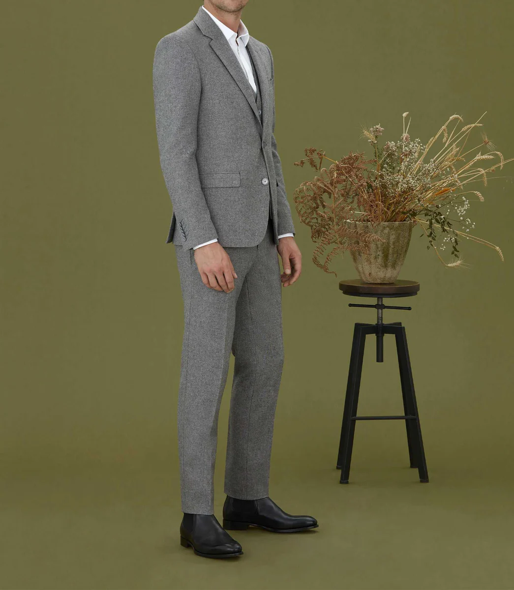 Veste ville  en tweed gris 