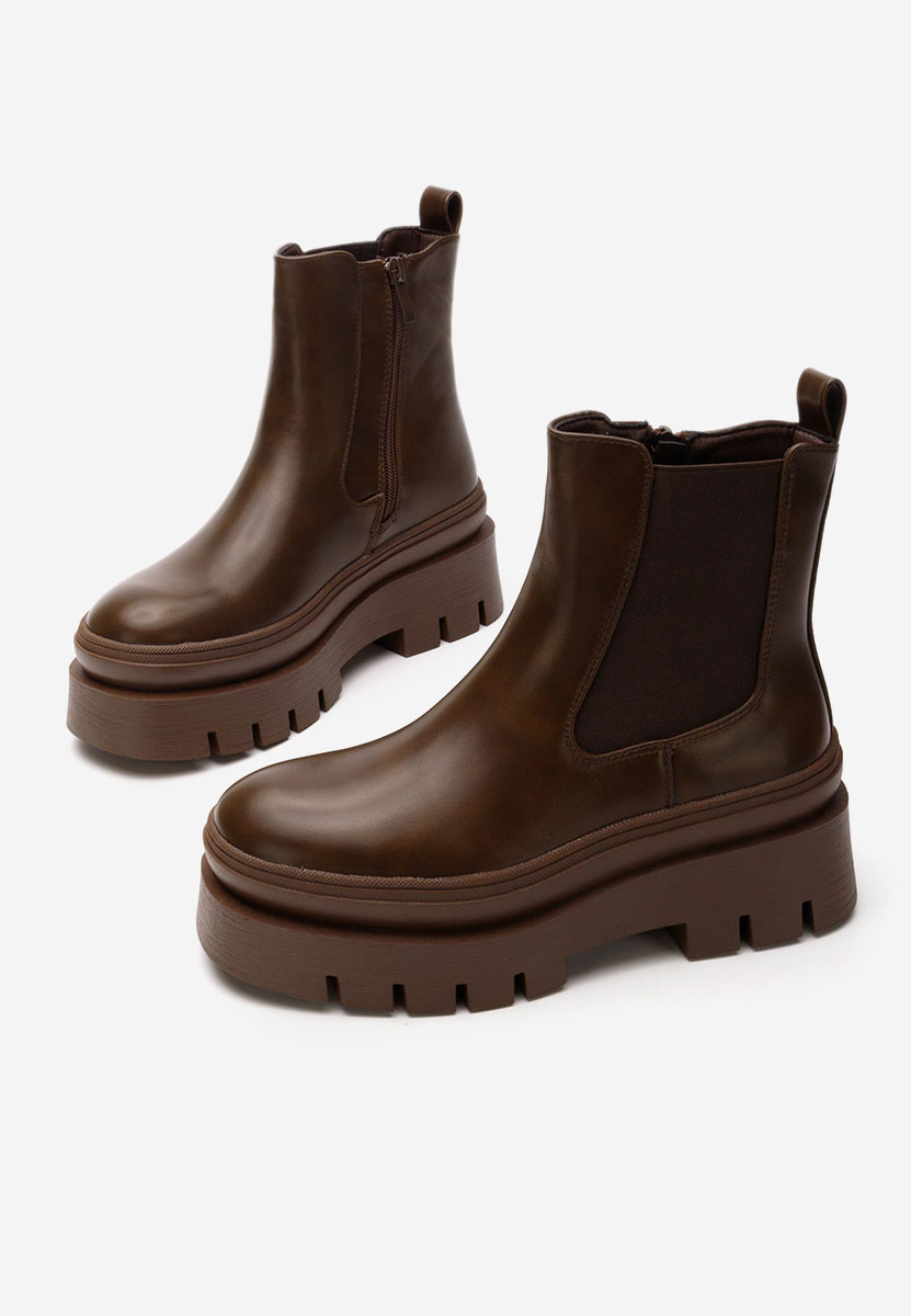 Bottines à plateforme brunes Solia