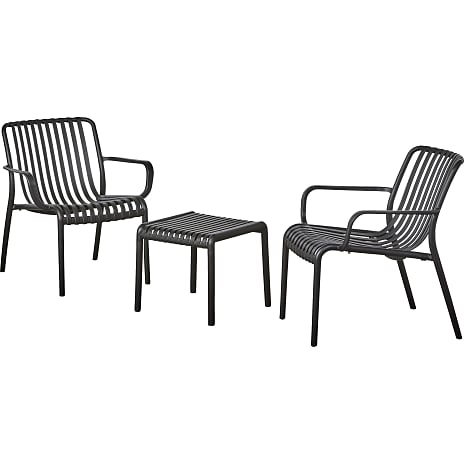 Messina loungebord med 2 stole - sort